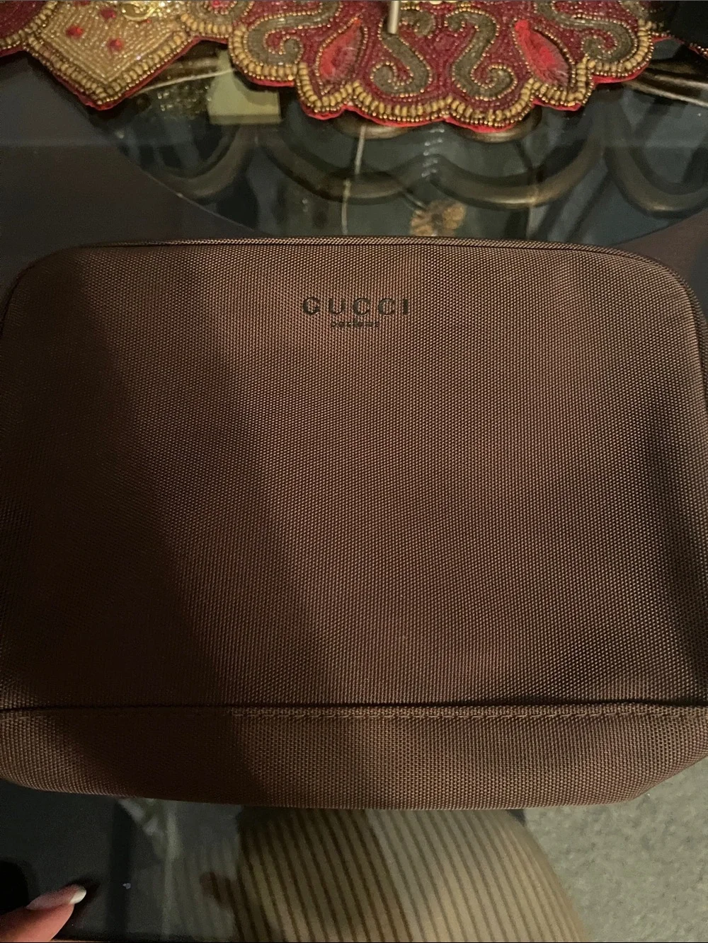 Gucci Brown Canvas Toiletry Organizer
